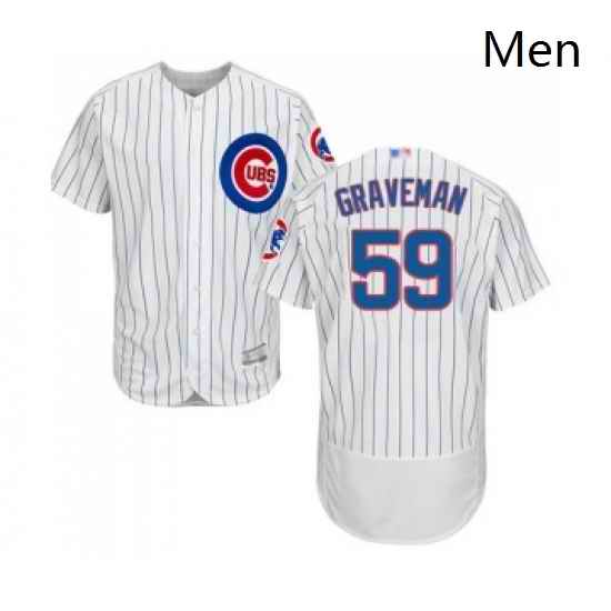 Mens Chicago Cubs 59 Kendall Graveman White Home Flex Base Authentic Collection Baseball Jersey